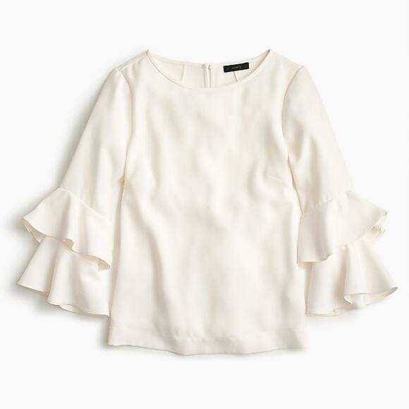 J.Crew Bell-sleeve Top in Drapey Crepe Sz 6P - Picture 5 of 5